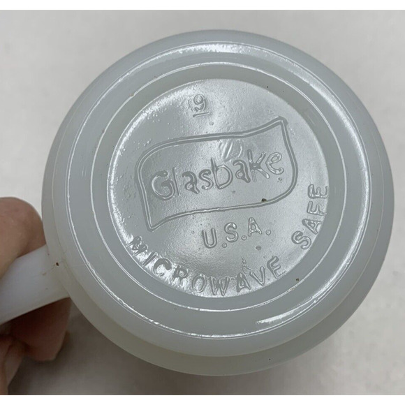 Mom the Queen of My Heart Glasbake USA Milk Glass Mug Mothers Day Gift Orange - Picture 8 of 9